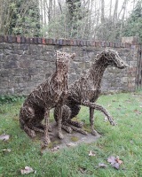Willow Greyhound dog sculptures.