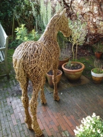 Foal, a life size, willow and steel sculpture.