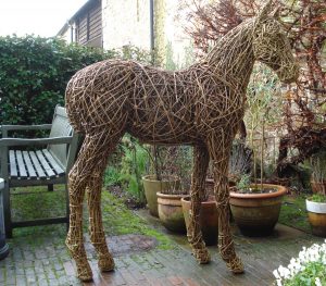 Foal, life size, willow/steel