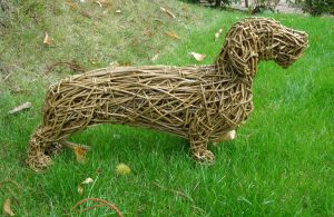 Dachshund Dog, life size, willow.