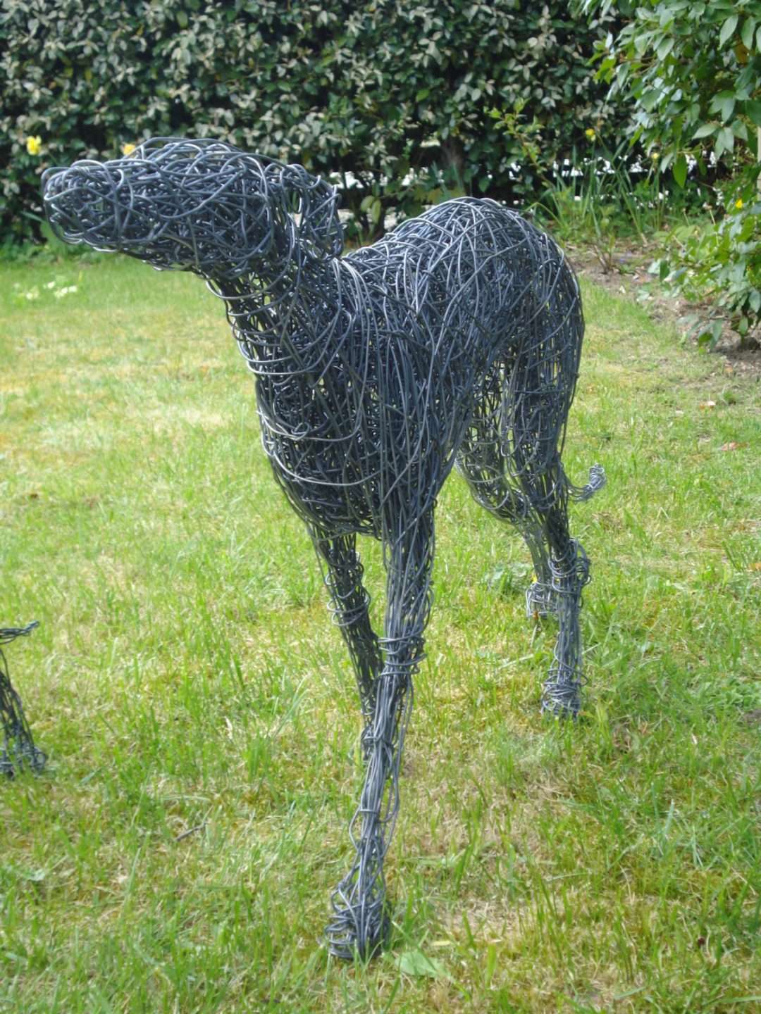 life size whippet dog sculpture, whippet dog sculpture for the garden