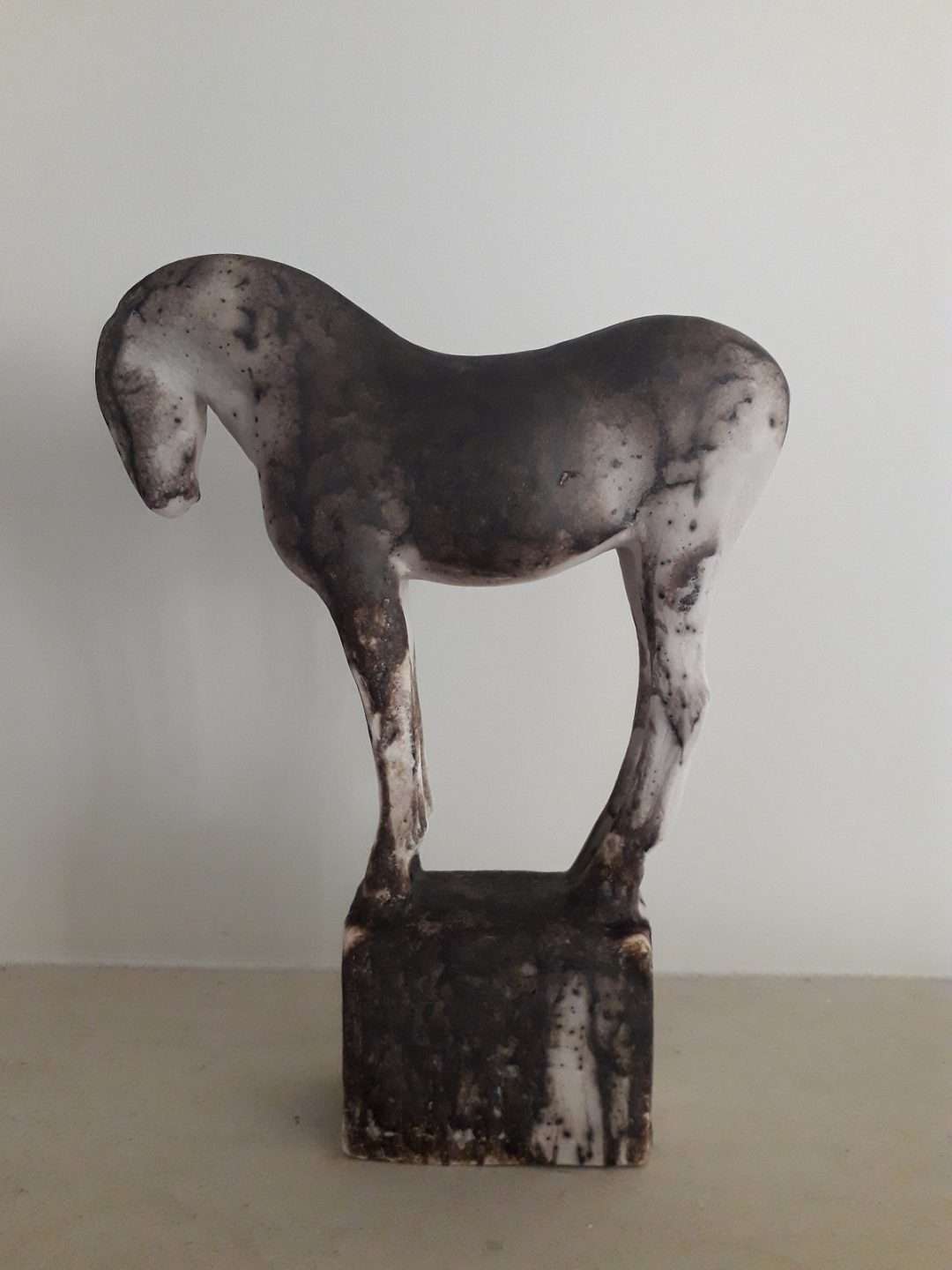 raku horse sculpture, horse ceramic sculpture, raku horse,raku animal sculpture